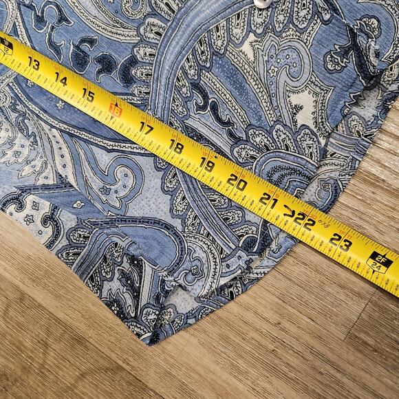 Vtg Paisley Print Semi Sheer Blouse Womens 10P Blue Y2K Fairy Preppy Alfred Dunn - Picture 9 of 9